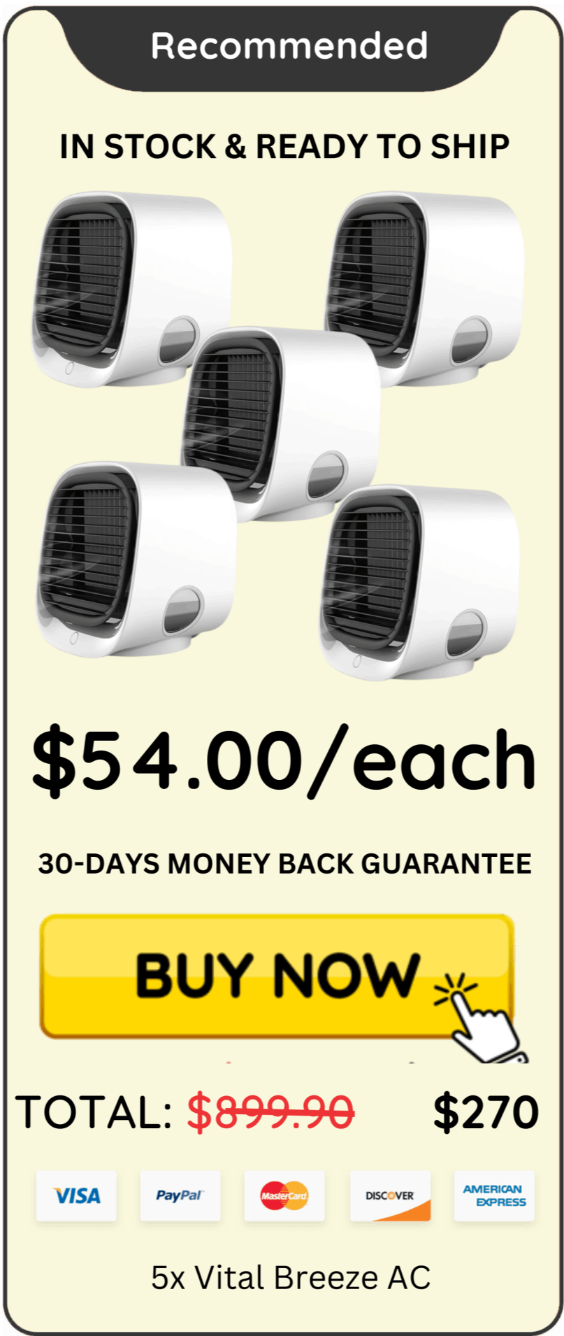 Vital Breeze AC offer package price 